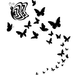 Naklejka na ściany i meble Black Butterfly svg, Butterfly vector illustration, butterfly logo