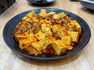 Spicy sichuan mapo tofu. Chinese food
