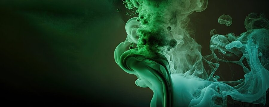 green smoke. Generative AI image.