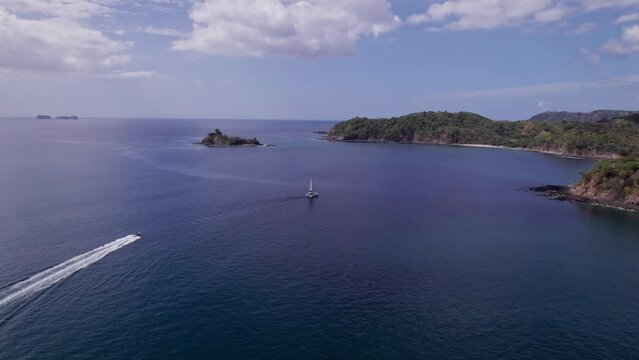 Water activities from a catamaran on a jetski, in Costa Rica Guanacaste.