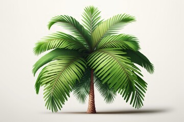 Relax and enjoy your summer vacation with this palm tree or coconut tree in a green leaf isolation. Generative AI