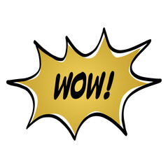 Wow Comic Speech Bubble Expression Text Cartoon illustration Retro Pop Vector Art