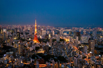 Tokyo at sunset, Tokyo, Japan. Tokyo is the capital and largest city of Japan.