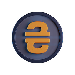 Hryvnia Coin 3D Icon