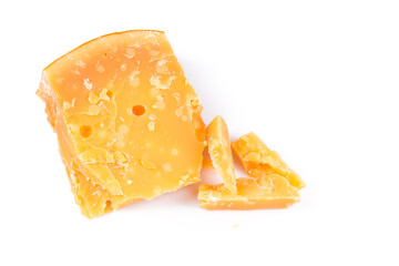 Piece of old hard cheese