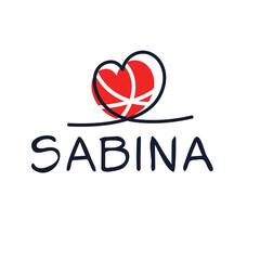 Creative (Sabina) name, Vector illustration.
