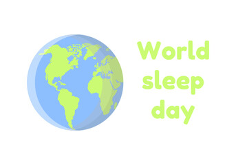 World sleep day. Planet Earth icon. White background. Vector illustration