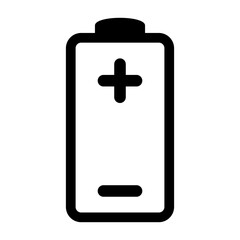 Fototapeta premium Battery icon with plus sign and minus sign.