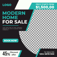 Real estate social media post bundle design, Modern Real Estate social media post Template, Real estate social media post web banner template design