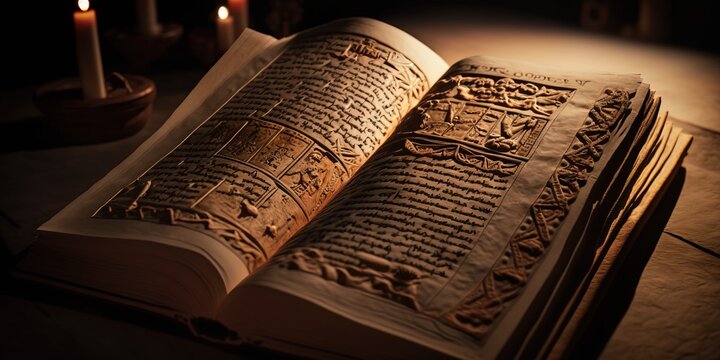Ancient Egypt, Egyptian book, Egyptian Gods, the book of life, illustration, concept art, fantasy scenery, generative AI