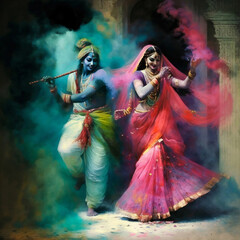 Obraz na płótnie Canvas Holi festival in India suitable for wall paintings