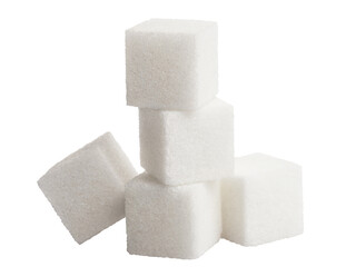 White sugar cubes cut out