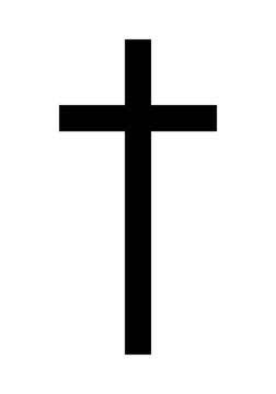 recommend clip art: Christian cross, black and white vector silhouette illustration of religious cross shape, isolated on white