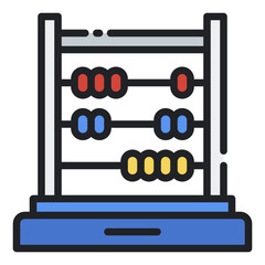 Abacus filled line icon