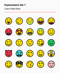 The first volume of customizable expressive face icons covering basic and common expressions. Perfect for apps, websites, graphic design, advertising, marketing, social media, and other projects