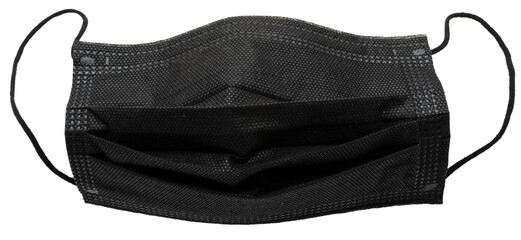 masque de protection de couleur noir sur fond transparent