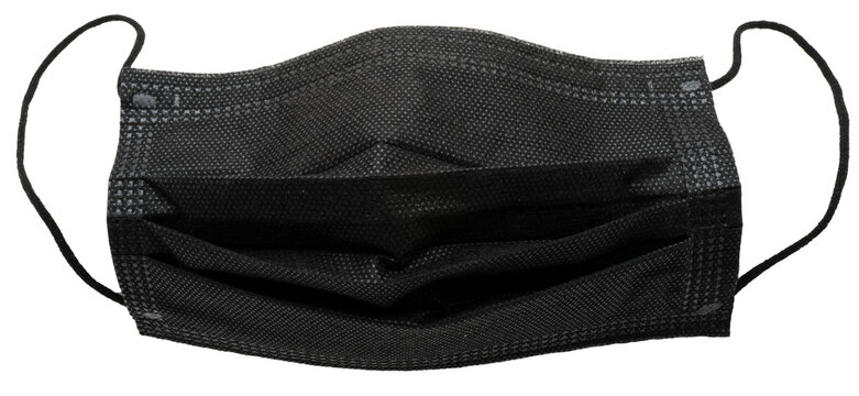 masque de protection de couleur noir sur fond transparent