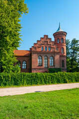 Fototapeta na wymiar Neo-gothic castle in Nowy Duninow, Masovian Voivodeship, Poland