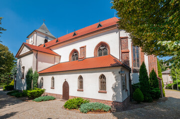 Fototapeta na wymiar Church of the Blessed Virgin Mary of the Assumption in Oborniki, Greater Poland Voivodeship, Poland