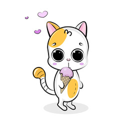 cute cat with ice cream