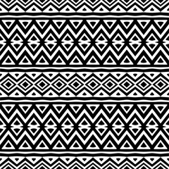 
Vector geometric ornament in ethnic style. Seamless pattern with  abstract shapes,Black and white color. Repeating pattern for decor, textile and fabric.