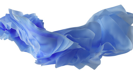 Blue wavy trendy abstract shapes. 3d illustration paper style