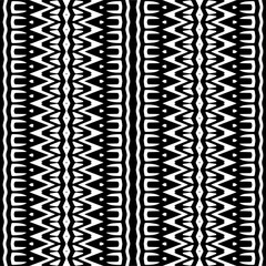 
Vector geometric ornament in ethnic style. Seamless pattern with  abstract shapes,Black and white color. Repeating pattern for decor, textile and fabric.