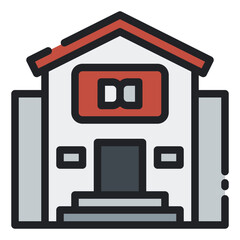 Library filled line icon