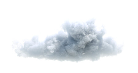 3d render of realistic white cloud isolated on transparent background