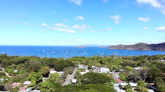 Drone Shot of Del Coco Beach Central American Coastline in Costa Rica