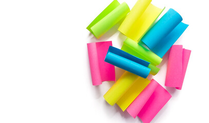 Abstract blue, pink, green, yellow pastel paper color for background. Copy space