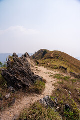 beautiful view of Western ghats mountain range seen from Devarmane Peak, Karnataka, India.