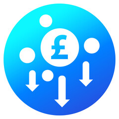 cost reduction, minimising icon with pound