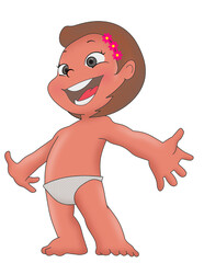 child black baby smiling Sticker t-shirt cloth mug design Baby illustration child with eyes character cute little kid in diaper happy childhood small little vector babies newborn