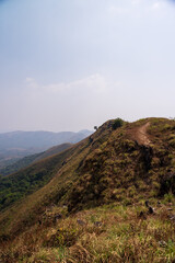 beautiful view of Western ghats mountain range seen from Devarmane Peak, Karnataka, India.
