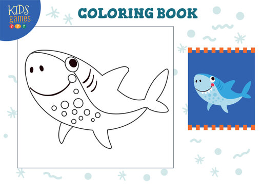 Coloring book, sheet vector blank game, illustration.