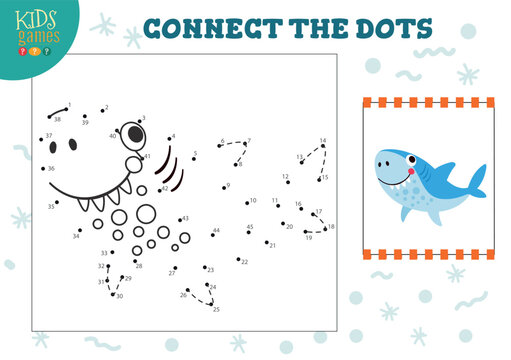 Connect the dots kids game vector illustration