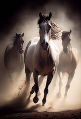 Obraz na płótnie Canvas Horse il gallop Generative AI