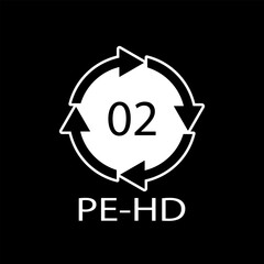 High-density Polyethylene 02 PE-HD Icon Symbol
