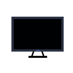 Flat television. Modern TV. Black screen. Electronic equipment and monitor