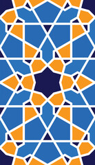Islamic seamless pattern. Traditional Arabic geometric ornament. Persian background. Muslim Mosaic.