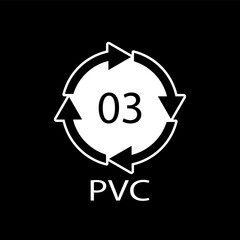 High-density Polyethylene 03 PVC Icon Symbol