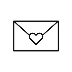 Editable Of Love Letter Icon, Line Art Icon Using For Presentation, Website And Application