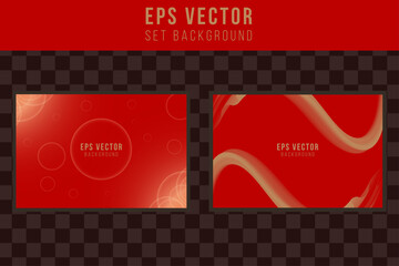 Set of abstract background design with red geometric elements vector