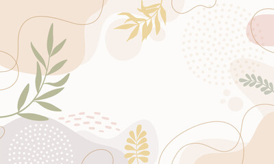 Design banner frame background .Colorful poster background vector illustration.Exotic plants, branches,art print for beauty, fashion and natural products,wellness, wedding and event.