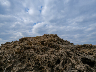 beautiful rocks and cloudy sky