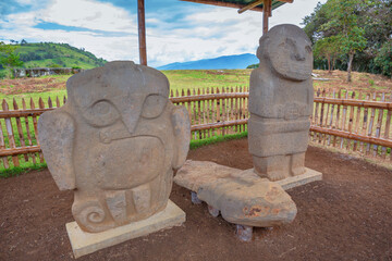 Ancient idol in the archaeological park of San Agustin