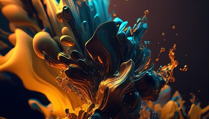 Obraz premium Colorful Shapes form a Contemporary Luxury Wallpaper. Generative AI.