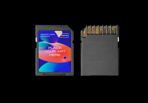 Memory Card Flash SD Compact Stick Mockup Template