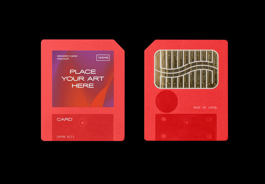 Memory Card Flash SD Compact Stick Mockup Template